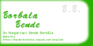 borbala bende business card